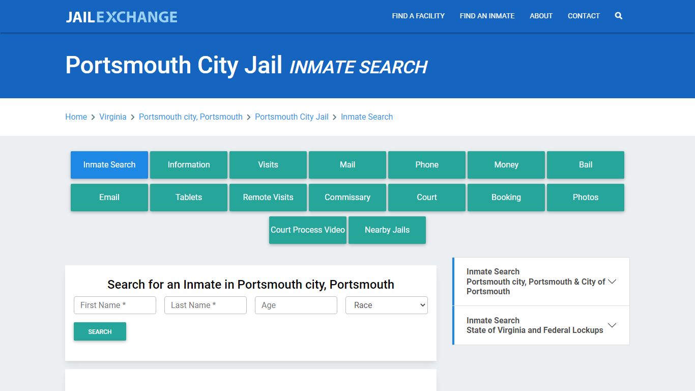 Portsmouth City Jail, VA Inmate Search: Roster & Mugshots